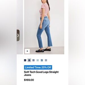 Good American Straight Leg Blue Jeans